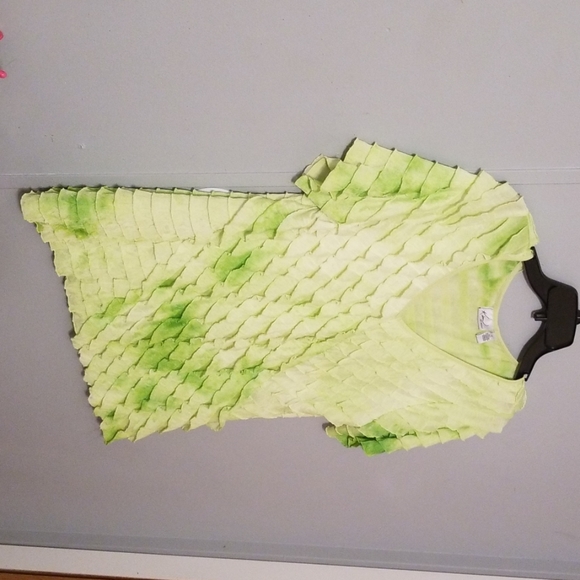 Green Ruffled V-Neck Top - Picture 2 of 4